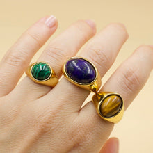 18k gold Plated Gemstone Signet Ring Lapis Lazuli by melomelo