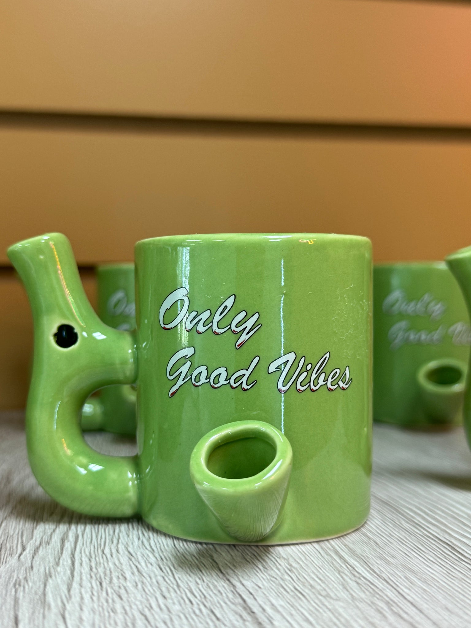 Good Vibes Only Ceramic Pipe Mug by Peachy Earth