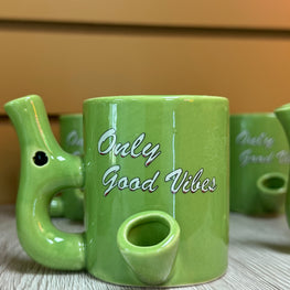 Good Vibes Only Ceramic Pipe Mug by Peachy Earth