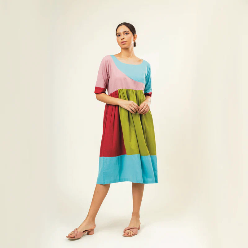 JESS PANELLED DRESS by Bethikal