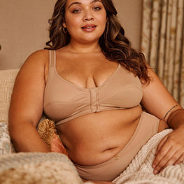 Warm Golden - Full Cup Front Closure Silk & Organic Cotton Wireless Bra