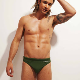 Stallion Swim Brief - Green by KovarX / Buddify