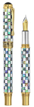 Maestro® Jubilee Classic of The Ocean Fountain Pen (Fine Nib) - Paua Abalone & Oceanic White Mother of Pearl, 18K Gold Plated
