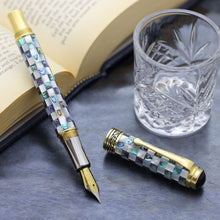 Maestro® Jubilee Classic of The Ocean Fountain Pen (Fine Nib) - Paua Abalone & Oceanic White Mother of Pearl, 18K Gold Plated