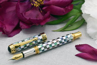 Maestro® Jubilee Classic of The Ocean Fountain Pen (Fine Nib) - Paua Abalone & Oceanic White Mother of Pearl, 18K Gold Plated