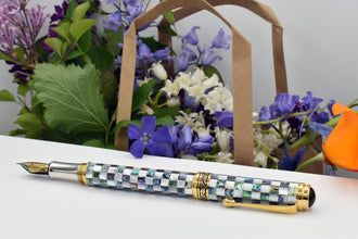 Maestro® Jubilee Classic of The Ocean Fountain Pen (Fine Nib) - Paua Abalone & Oceanic White Mother of Pearl, 18K Gold Plated