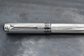 Maestro® Oceanic White Mother of Pearl Ballpoint Pen - Chrome Cap