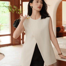 Asymmetrical Sleeveless Vest Top for Summer 2025 by ZenDrop Shipping