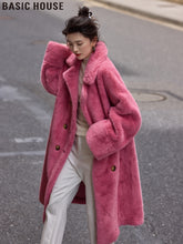 Eco-Friendly Mink-Like Wool Long Overcoat by Zopi Dropshipping