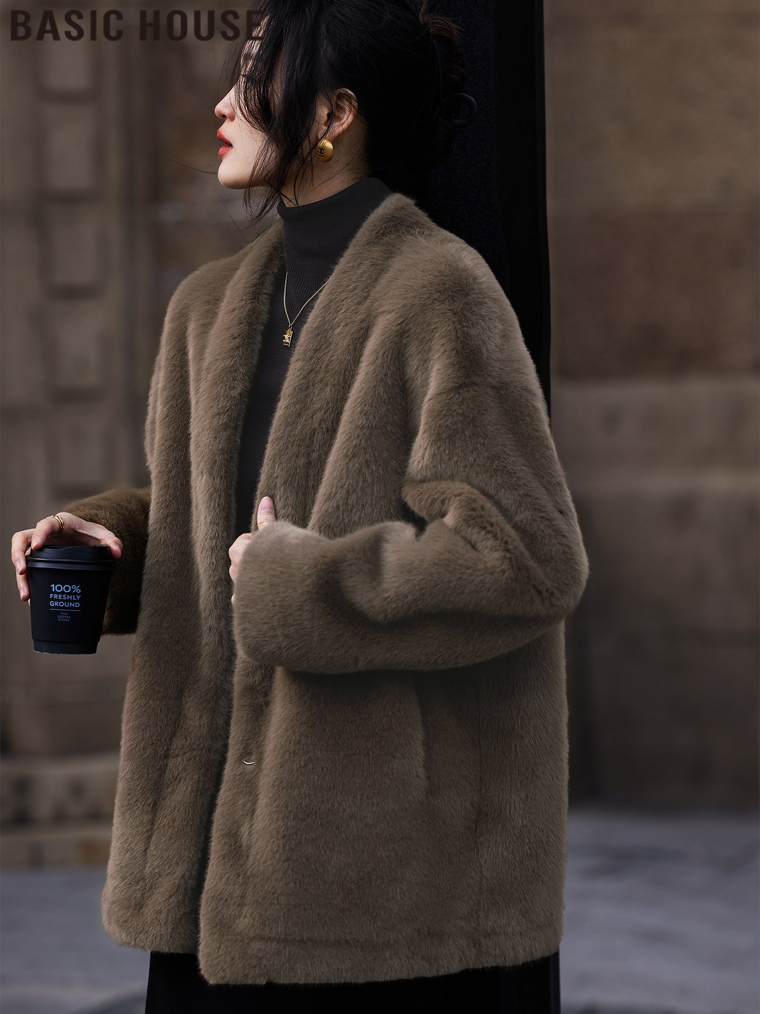Thickened Retro Coffee Fur Women's Winter Coat by Zopi Dropshipping