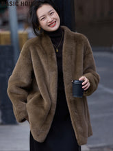 Thickened Retro Coffee Fur Women's Winter Coat by Zopi Dropshipping