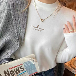 Fleece-Lined Half Turtleneck Top for Women by Zopi Dropshipping