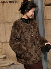 Eco-Friendly Maillard Brown Plush Fur Coat by Zopi Dropshipping