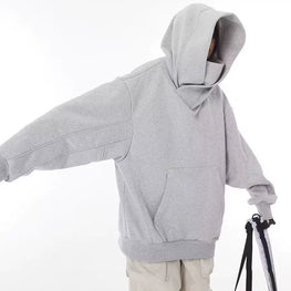 American High Street Mechanical Style Outwear Social Fear Turtleneck Hooded Sweatshirt Men and Women Loose Tops 2024 Hooded Thin