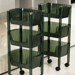 Accessible Luxury Kitchen Storage Rack Floor Mobile Bathroom Trolley Vegetable Basket Vegetable Rack Multi-Layer Storage Rack by fashioncafee.com