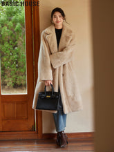 Eco-Friendly Mink-Like Wool Long Overcoat by Zopi Dropshipping