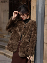 Eco-Friendly Maillard Brown Plush Fur Coat by Zopi Dropshipping
