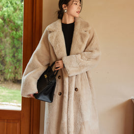 Luxury Eco-Friendly Long Fur Coat for Women by Zopi Dropshipping