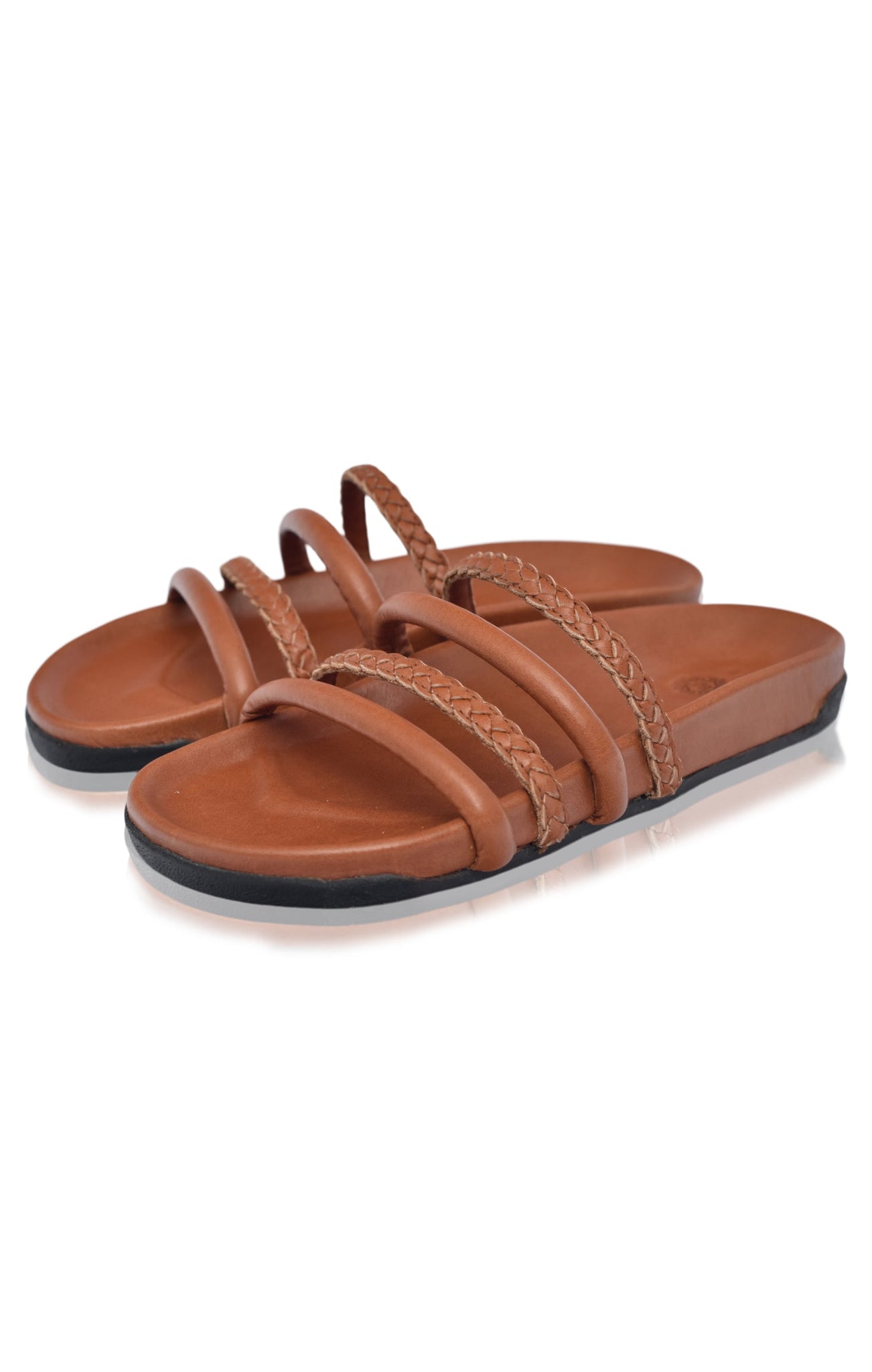 Castaway Leather Slides (Sz. 5.5 & 6.5) by ELF / Buddify