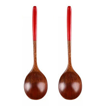 2Pcs Wooden Spoons Japanese Wood Rice Soup Spoon Kitchen Wood Spoon Set for Eating Soup Dessert Teaspoon Kids Spoon Tableware by BalmyDays