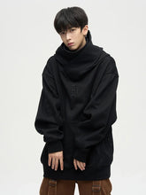 Autumn Ninja Streetwear Turtleneck Hoodies For Men Letter Embroidered Hip Hop Fashion Sweatshirts Y2K Vintage Fleece Hoody by fashioncafee.com