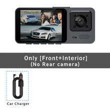 3 Camera Lens Car DVR 3-Channel Dash Cam HD 1080P Dash Camera Dual Lens Dashcam Video Recorder Black Box 24H Parking Monitoring by OLESED