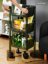 Accessible Luxury Kitchen Storage Rack Floor Mobile Bathroom Trolley Vegetable Basket Vegetable Rack Multi-Layer Storage Rack by fashioncafee.com