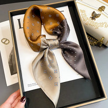 2023 Luxury Brand Silk Scarf Square Women Shawls And Wraps Office Small Hair Neck Hijabs Kerchief Foulard Ladies Scarves 70*70cm by RUNMEIFA