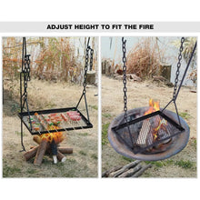 Campfire Swing Grill Stand, Portable Hanging Cooking Grill Rack with Dutch Oven Lid Lifter by fashioncafee.com