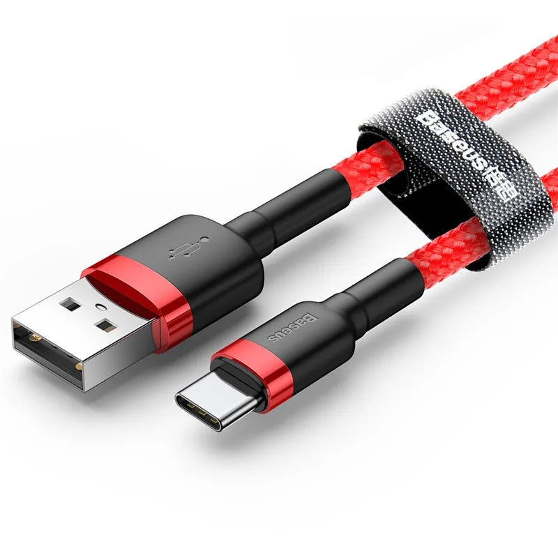 Baseus USB Type C Cable for Samsung S10 S9 Quick Charge 3.0 Cable USB C Fast Charging for Huawei P30 Xiaomi USB-C Charger Wire by fashioncafee.com