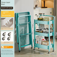 Japanese Trolley Rack Floor Kitchen Bathroom Movable Baby Products Bedroom Bedside Snack Rack Carbon Steel by fashioncafee.com