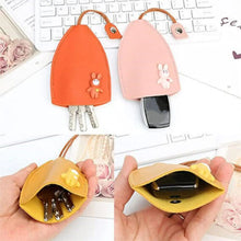 Cute Pull Out Key Case Cartoon Animals Rabbit Cat PU Leather Key Wallets Housekeepers Car Key Holder Case Leather Keychain Pouch by fashioncafee.com