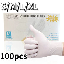 100PCS White Nitrile Gloves Waterproof Oil Resistant Thickened Nitrile Gloves Kitchen Hair Dye Tattoo Household Cleaning Tools by fashioncafee.com