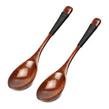 2Pcs Wooden Spoons Japanese Wood Rice Soup Spoon Kitchen Wood Spoon Set for Eating Soup Dessert Teaspoon Kids Spoon Tableware by BalmyDays