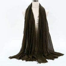 Big Size Crinkle Cotton Hijab Scarf Women Turban Muslim Shawl Plain Bandana Breathable Women's Shawls Foulard Hijab Hood Ramadan by RUNMEIFA