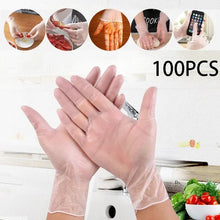 100 Gloves Pieces Of Transparent Vinyl TPE Gloves Latex-Gloves For Laboratory Work For Hairdressing Clean Work Gloves
