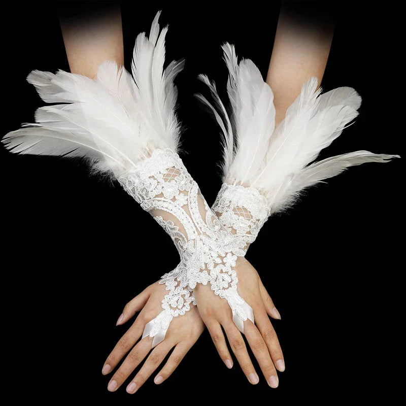 Punk Gothic Feather Wrist Cuffs by Infinite Steampunk / Buddify