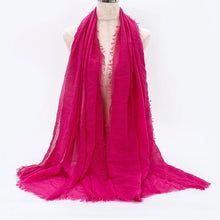 Big Size Crinkle Cotton Hijab Scarf Women Turban Muslim Shawl Plain Bandana Breathable Women's Shawls Foulard Hijab Hood Ramadan by RUNMEIFA