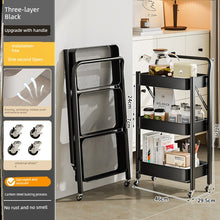 Japanese Trolley Rack Floor Kitchen Bathroom Movable Baby Products Bedroom Bedside Snack Rack Carbon Steel by fashioncafee.com