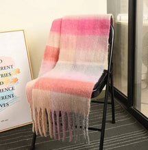 2023 New Men Women Cashmere Scarf Ticked Warm Blanket Colorful Plaid Long Tassels Soft Shawls Neck Wraps Scarves by RUNMEIFA