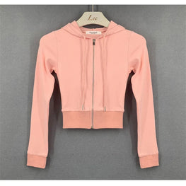 Short Hoodies Women Solid Sweatshirt Tracksuit Long Sleeve Female Crop Top 2022 Fashion Harajuku Casual Zipper Up Hoodies Jacket