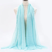 Big Size Crinkle Cotton Hijab Scarf Women Turban Muslim Shawl Plain Bandana Breathable Women's Shawls Foulard Hijab Hood Ramadan by RUNMEIFA