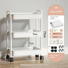 Japanese Trolley Rack Floor Kitchen Bathroom Movable Baby Products Bedroom Bedside Snack Rack Carbon Steel by fashioncafee.com