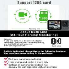 3 Camera Lens Car DVR 3-Channel Dash Cam HD 1080P Dash Camera Dual Lens Dashcam Video Recorder Black Box 24H Parking Monitoring by OLESED