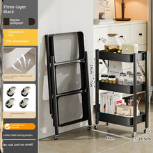 Japanese Trolley Rack Floor Kitchen Bathroom Movable Baby Products Bedroom Bedside Snack Rack Carbon Steel by fashioncafee.com