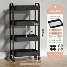 Japanese Trolley Rack Floor Kitchen Bathroom Movable Baby Products Bedroom Bedside Snack Rack Carbon Steel by fashioncafee.com