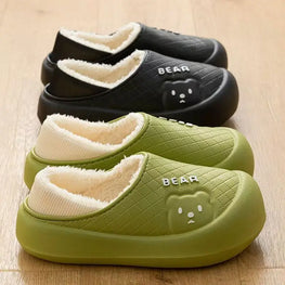 2024 New Waterproof cotton slippers for women in winter, new indoor and household anti-skid warm bag with cotton shoes for men