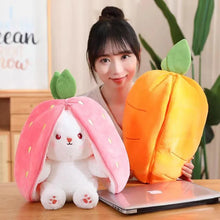 New transformation fruit rabbit plush toys for children with sleep pillow birthday gift female strawberry carrot rabbit dolls by DSers Drop shipping