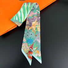 2023 Women Scarf Luxury Design Animal Silk Scarf Fashion Hair Headband Foulard Skinny Bag Scarves Neckerchief Skinny by RUNMEIFA