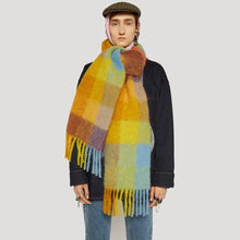 2023 New Men Women Cashmere Scarf Ticked Warm Blanket Colorful Plaid Long Tassels Soft Shawls Neck Wraps Scarves by RUNMEIFA